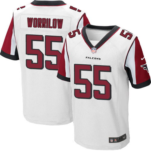 Men's Elite Paul Worrilow Nike Jersey White Road - #55 NFL Atlanta Falcons